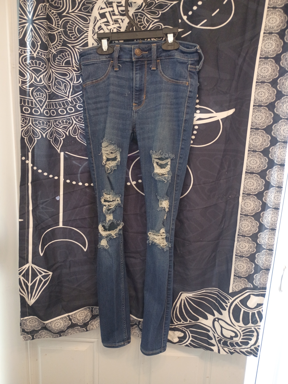 Hollister Medium Blue Distressed Skinny Jeans